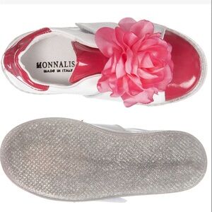 MonnaLisa Red and White Leather Sneakers sz33